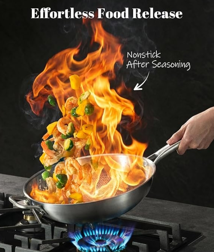 The heat distribution of this titanium cookware is excellent.