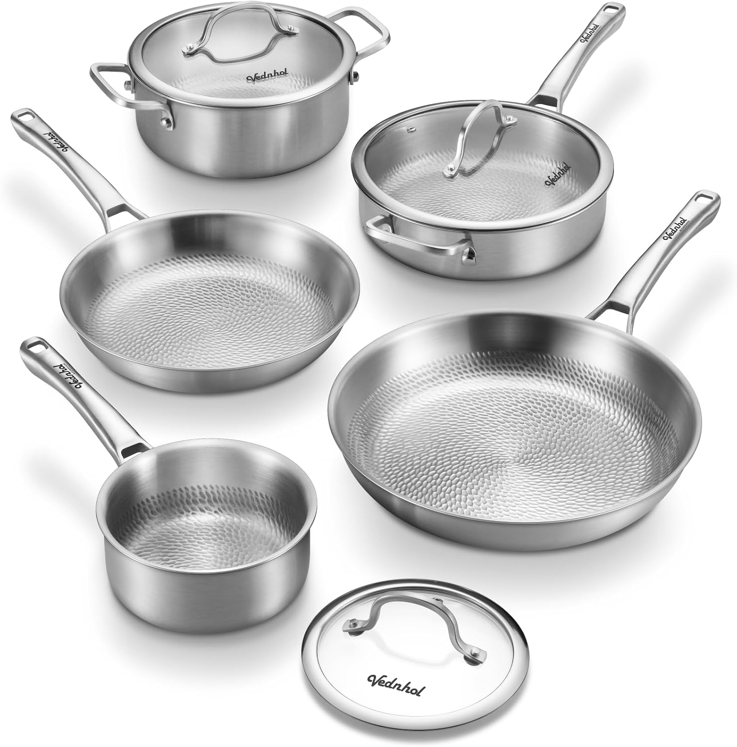 VEDNHOL 8-Piece Pure Titanium Cookware Set